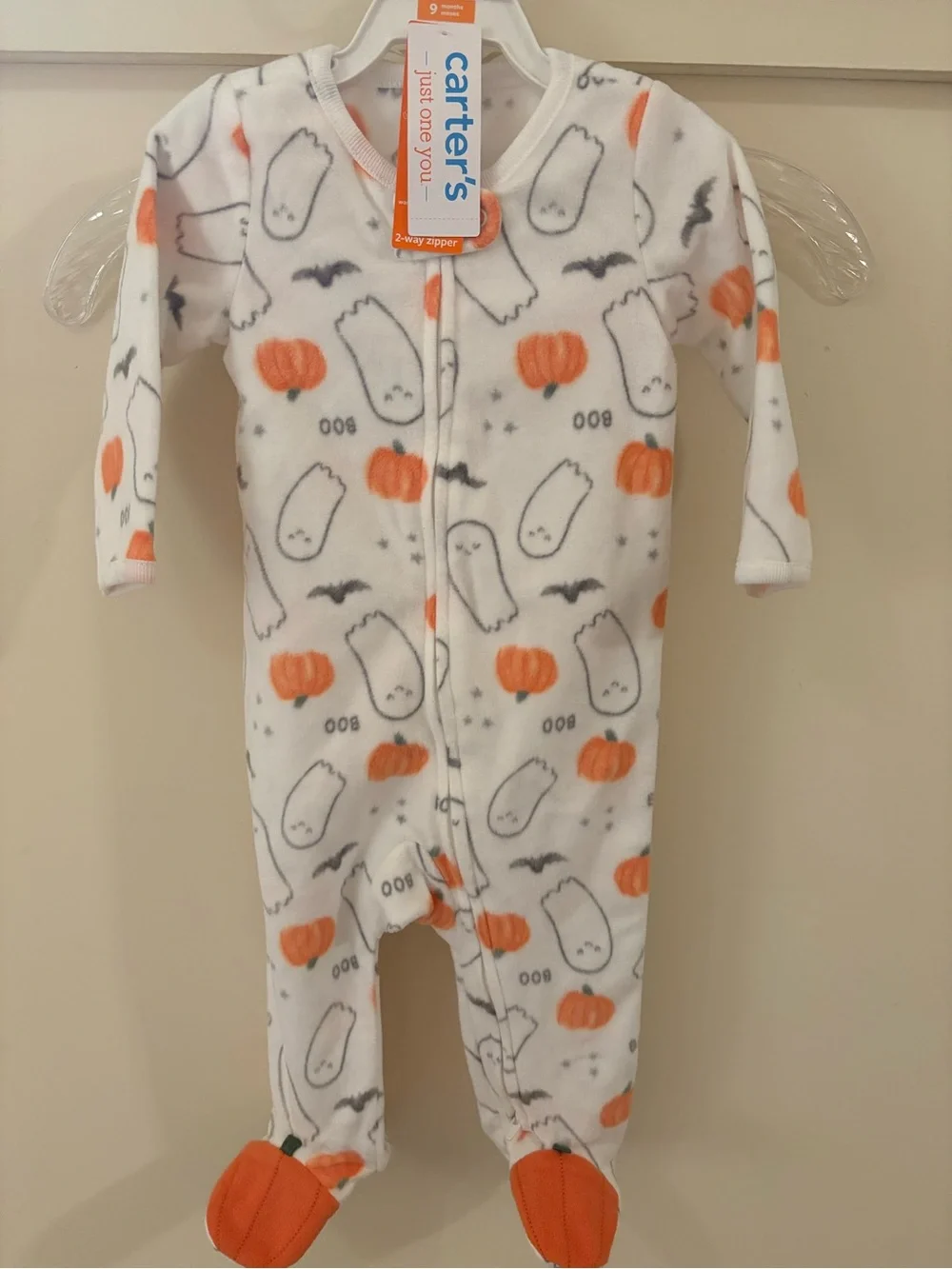 NWT Carter's Little Sister and Halloween Pumpkin Ghost Footed One-Piece 9 Months